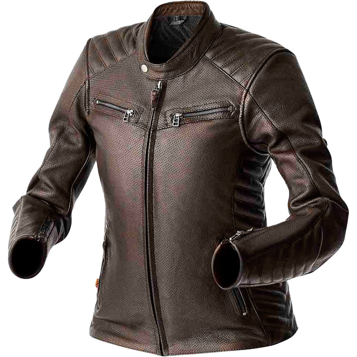 RST Ladies' Roadster Air D3O Leather Jacket Brown - Front View