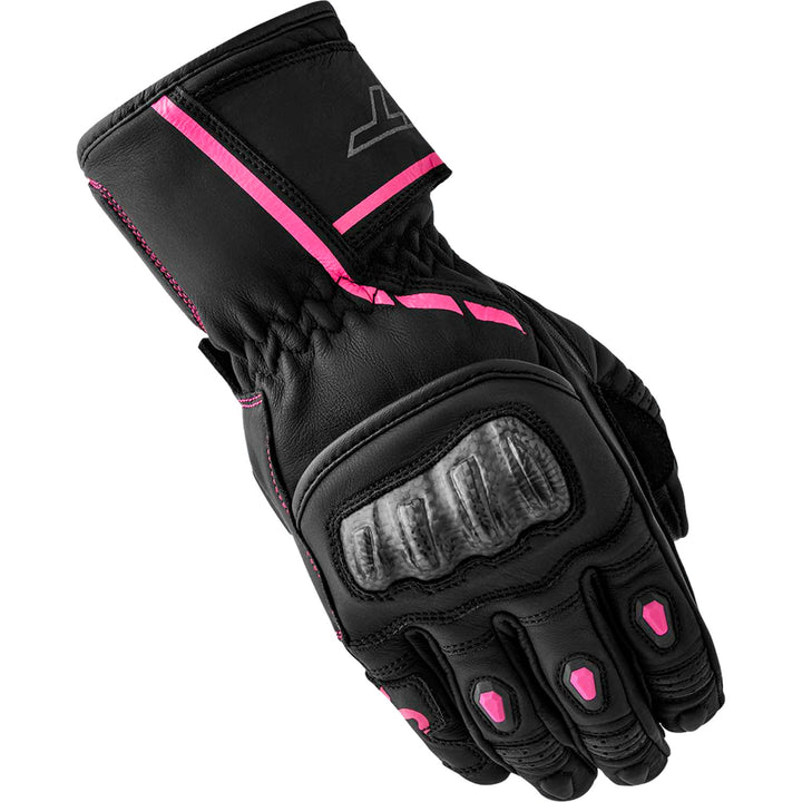 RST Ladies' S1 Gloves Black/Pink - Back of Hand View