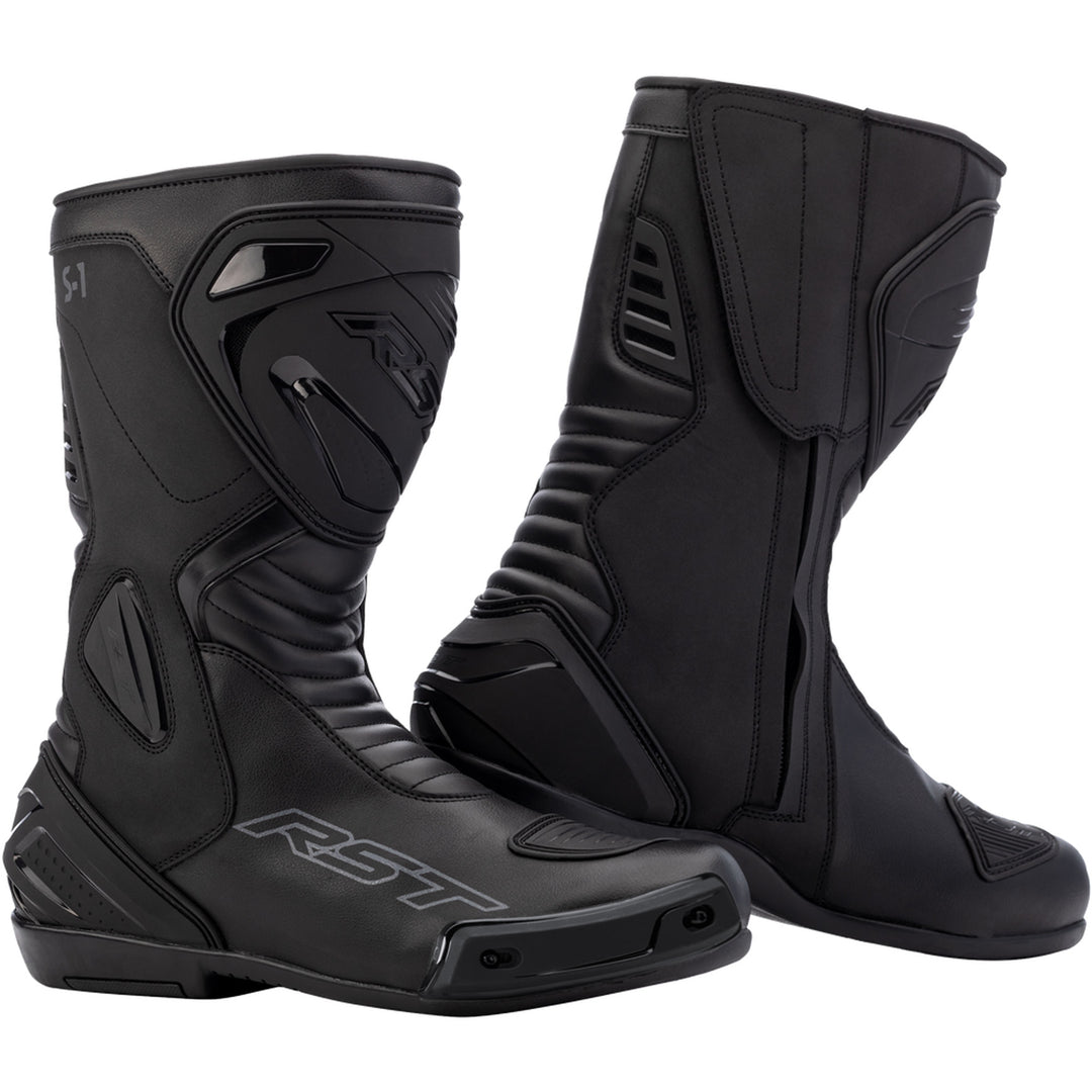 RST Ladies S1 CE Waterproof Boots Black - Side View of Pair