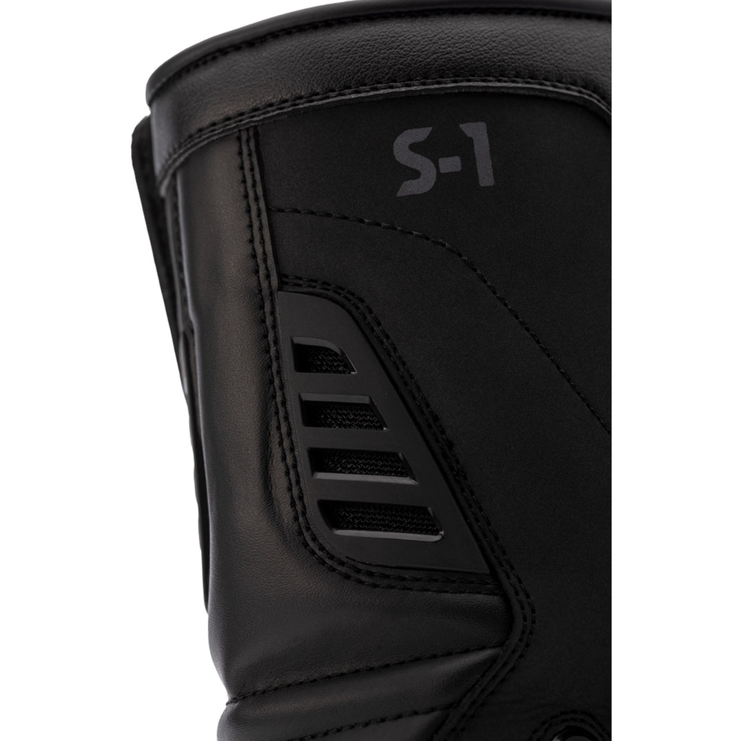RST Ladies S1 CE Waterproof Boots Black - Close-Up of Calf Details
