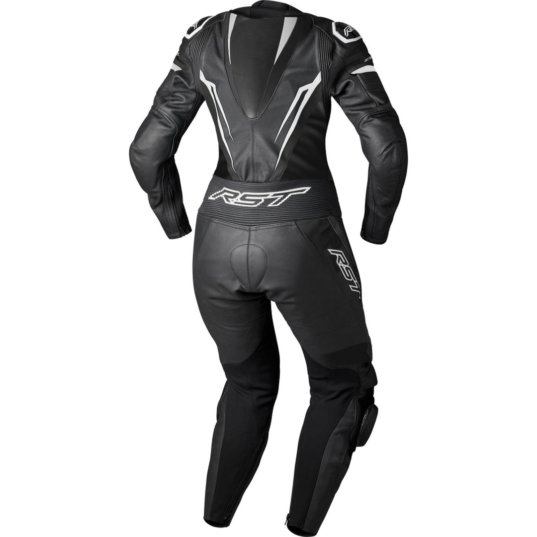 RST Ladies' TracTech Evo D3O Leather Suit Black/White - Rear View