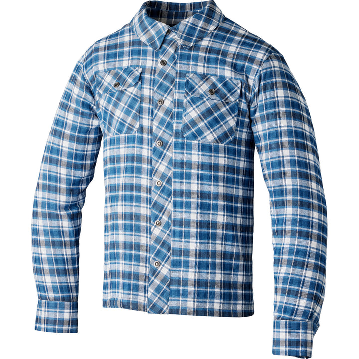 RST Lumberjack Checkered Riding Shirt Blue/Grey - Front View