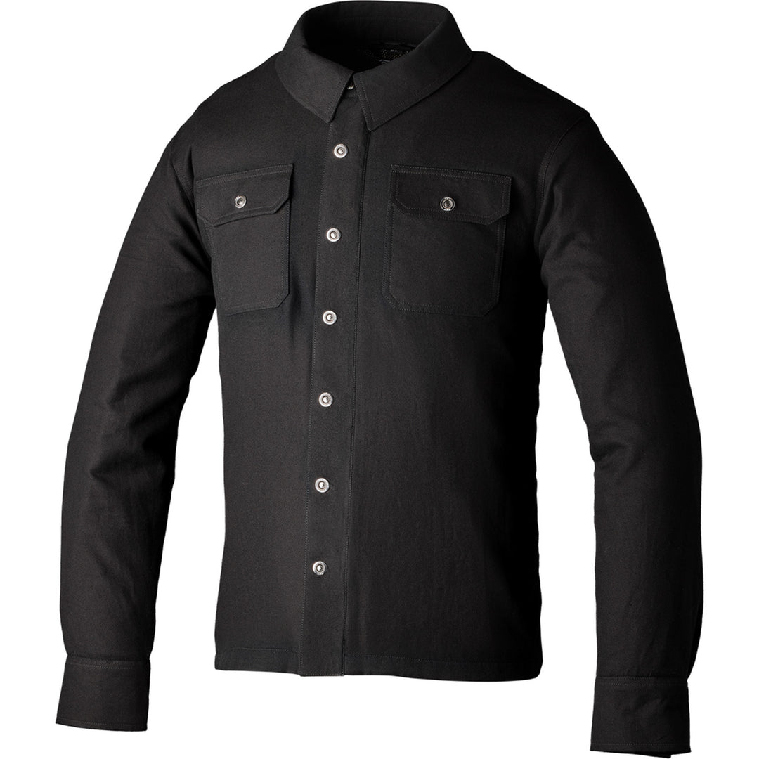 RST Lumberjack Checkered Riding Shirt Plain/Black - Front View