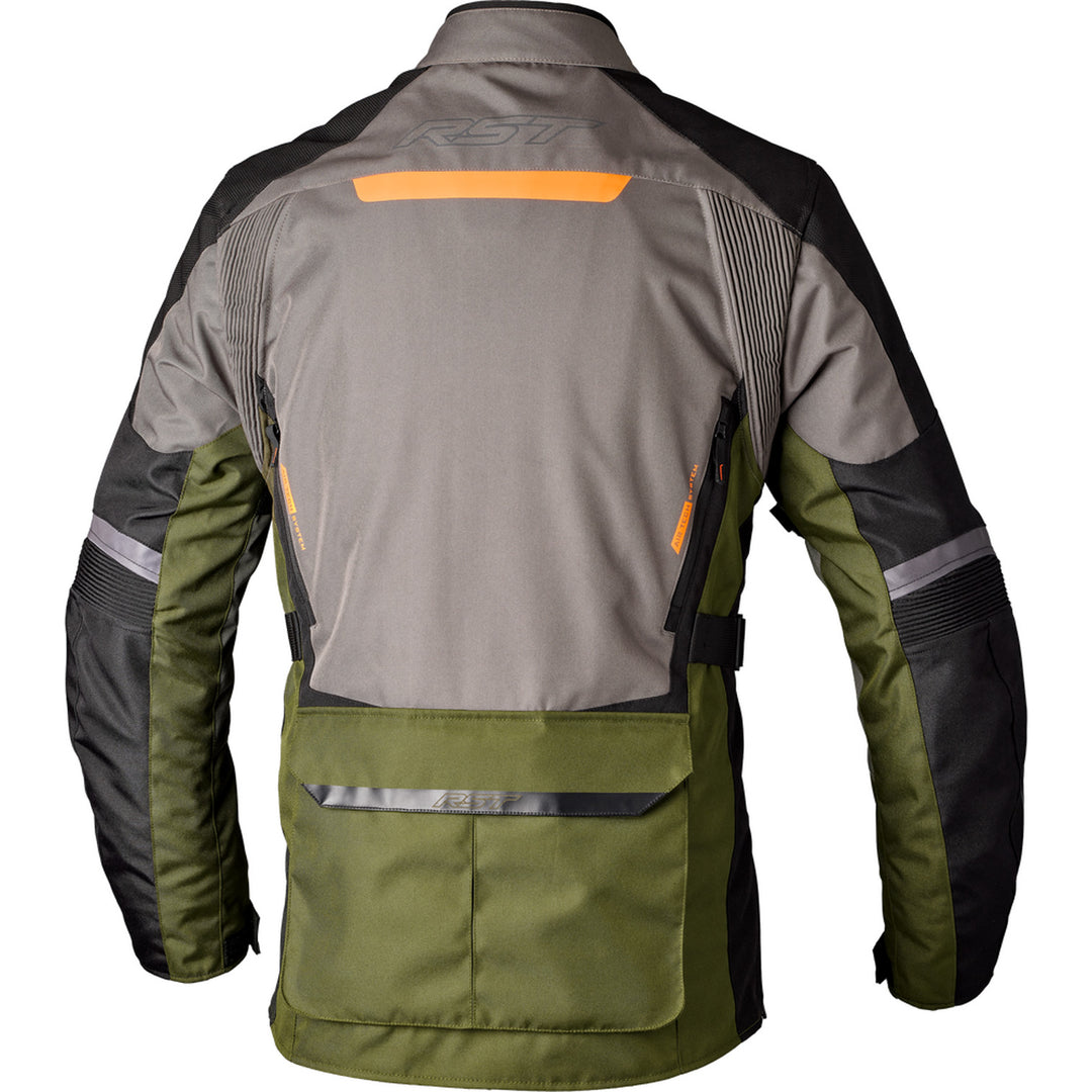 RST Maverick Evo Jacket Khaki/Grey/Orange - Rear View