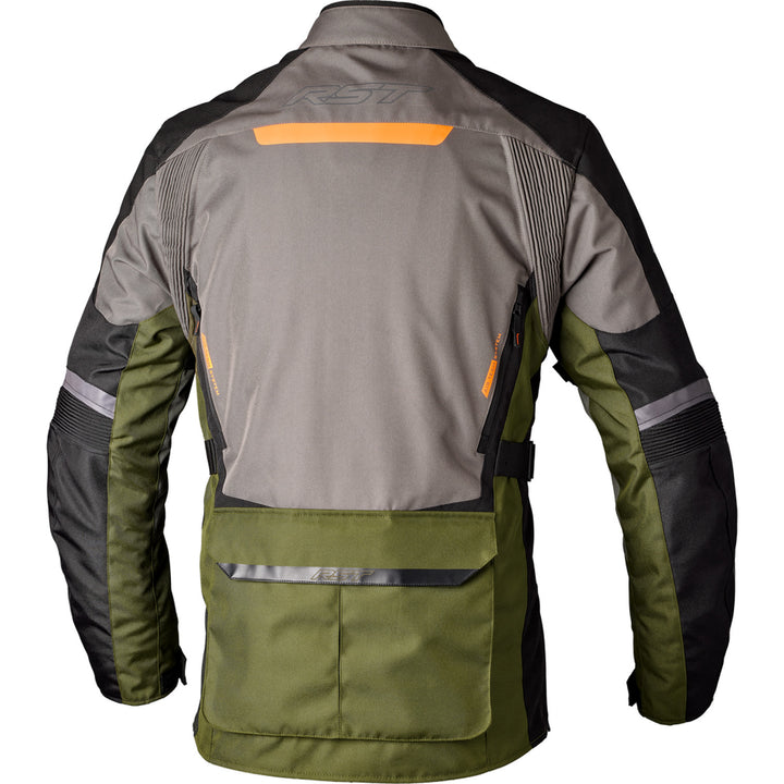 RST Maverick Evo Jacket Khaki/Grey/Orange - Rear View