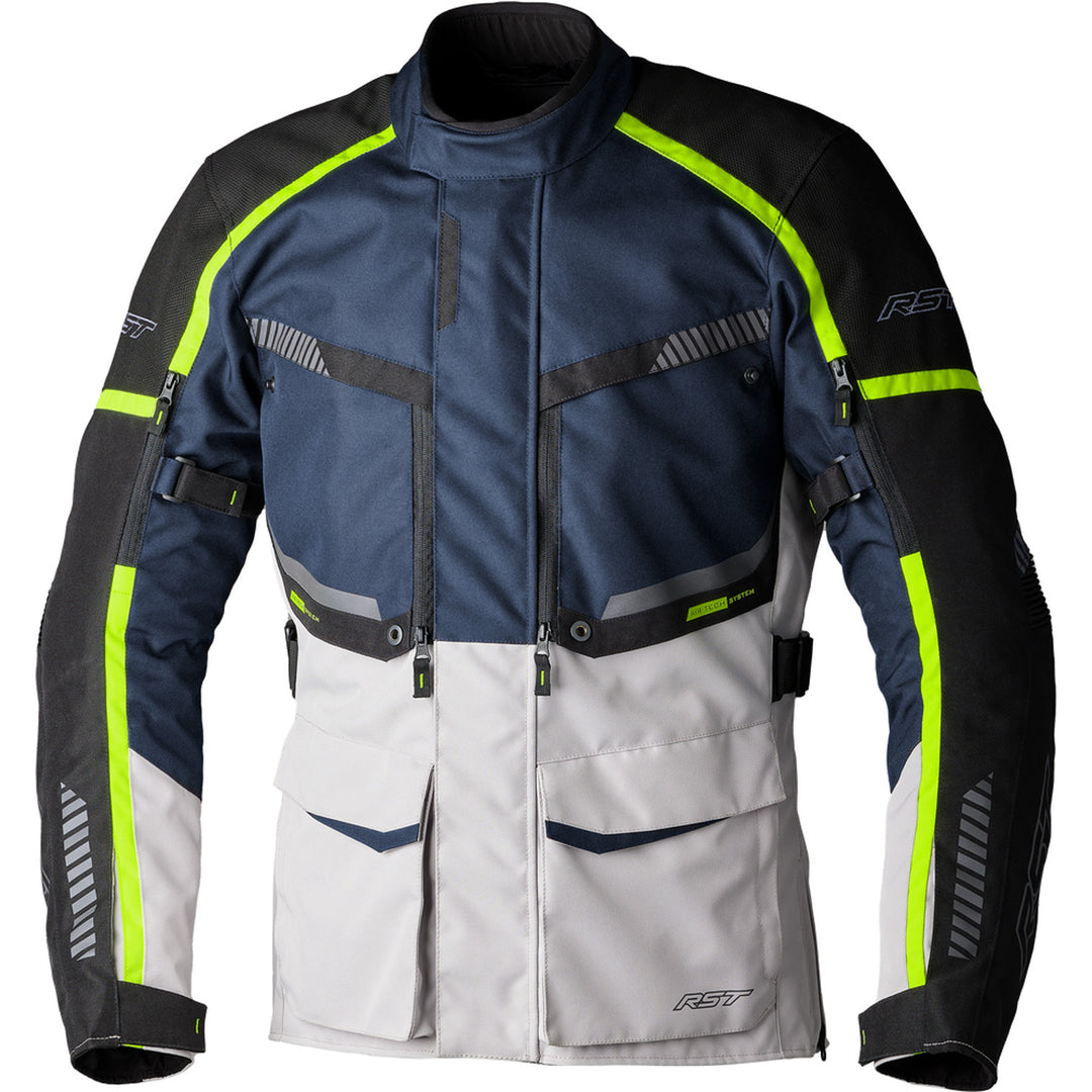 RST Maverick Evo Jacket Navy/Silver - Front View