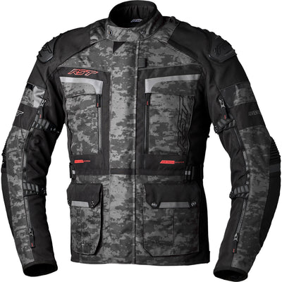 RST Pro Series Adventure-X CE Jacket Grey Camo - Front View