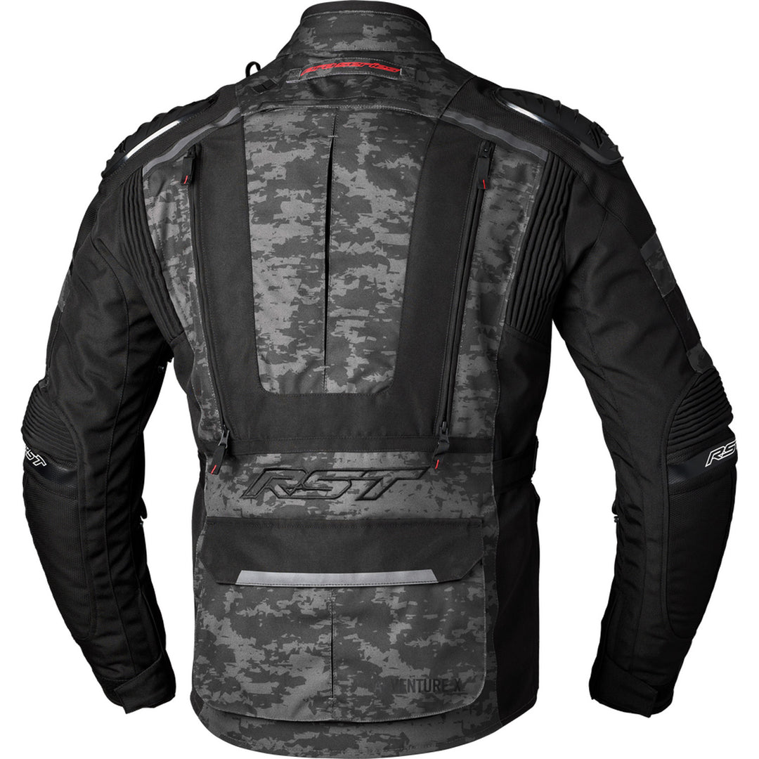 RST Pro Series Adventure-X CE Jacket Grey Camo - Rear View