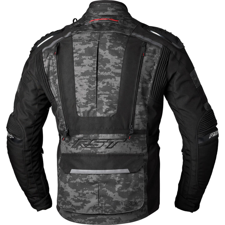 RST Pro Series Adventure-X CE Jacket Grey Camo - Rear View