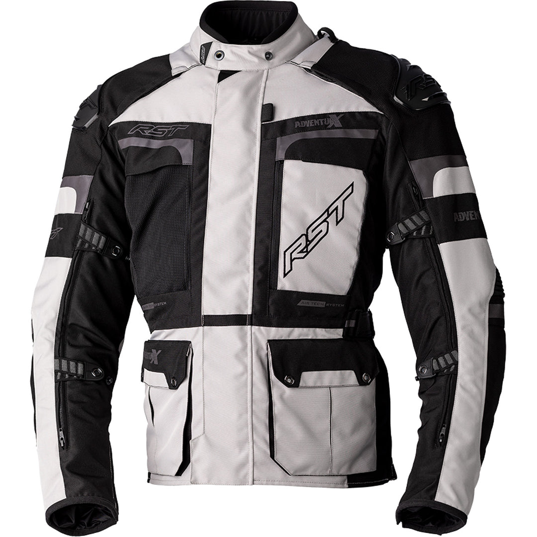 RST Pro Series Adventure-X CE Jacket Silver/Black - Front View