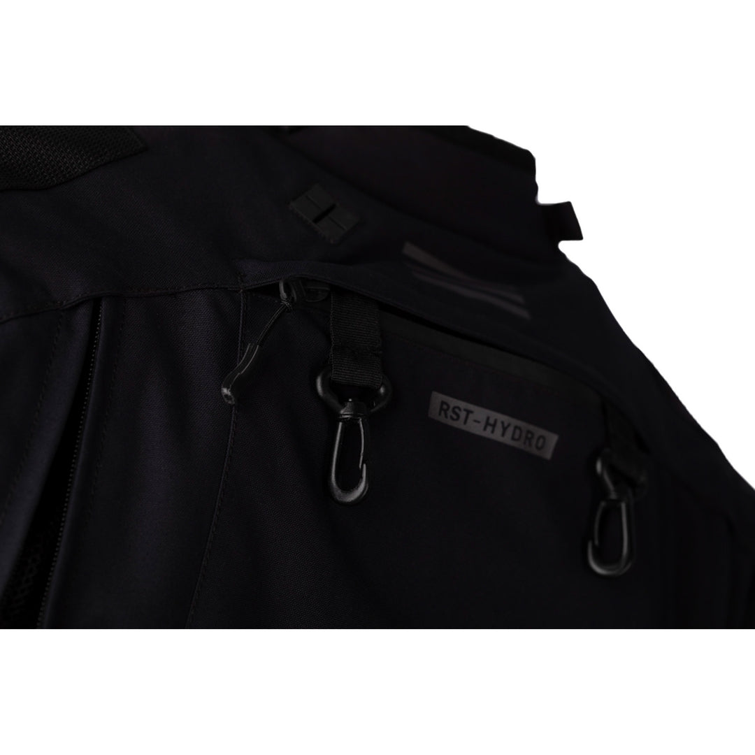 RST Pro Series Ambush CE Jacket Black/Black - Close-Up of Rear Carabiners