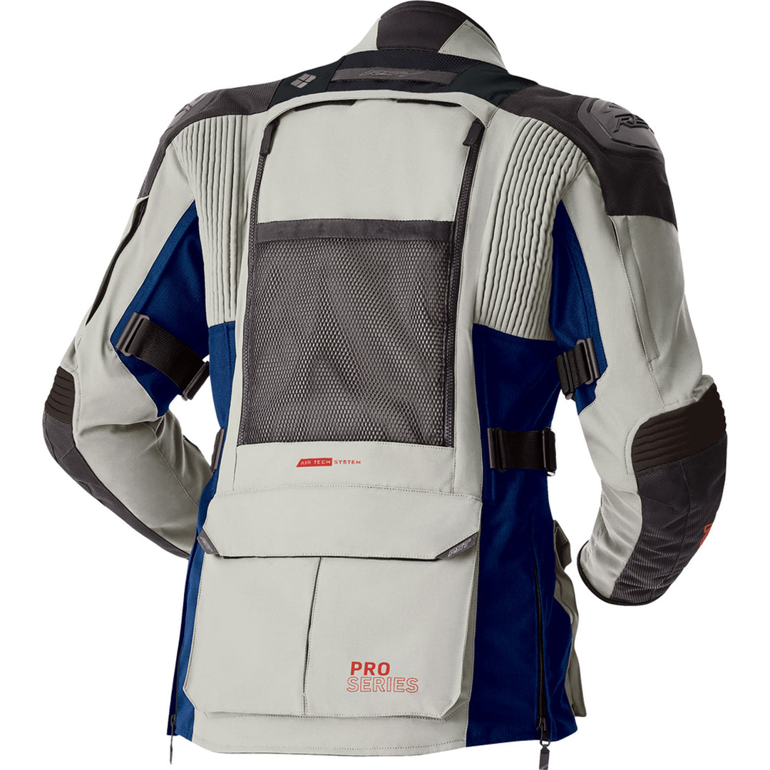 RST Pro Series Adventure D3O Jacket Silver/Blue - Rear View
