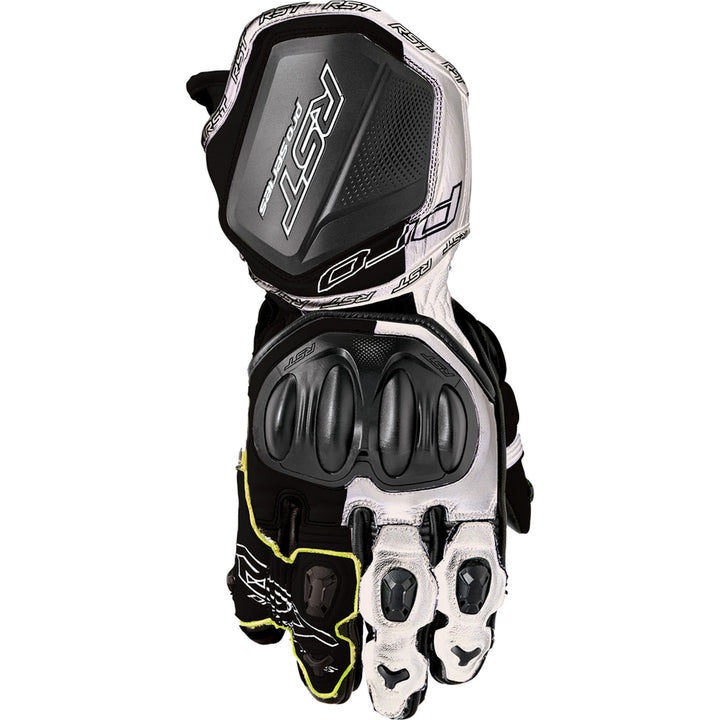 RST Pro Series GP D3O Gloves Black/White - Back of Hand View