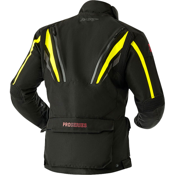 RST Pro Series Paragon D3O Jacket Black/Flo-Yellow - Rear View