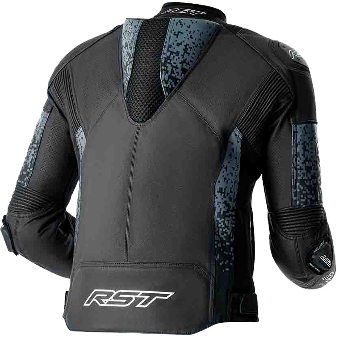 RST Pro Series Supersport-K D3O Leather Jacket Grey/Black - Rear View
