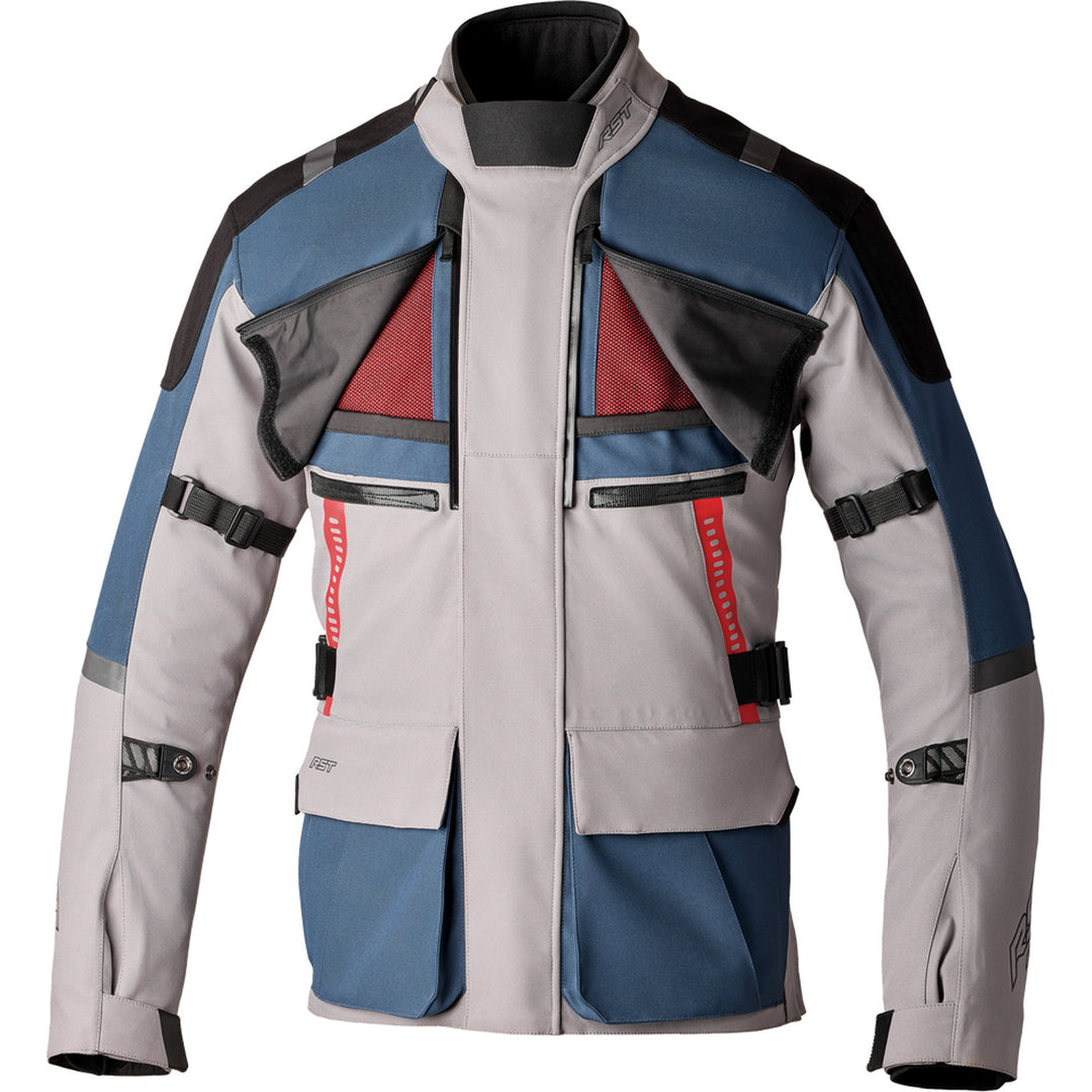 RST Pro Series Vulcan CE Textile Jacket Silver/Blue - Front View