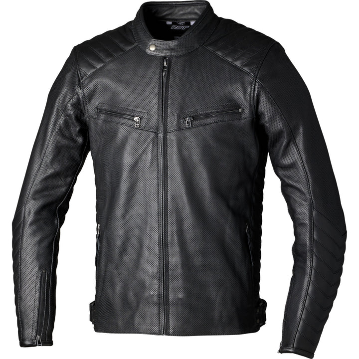 RST Roadster Air CE Leather Jacket Black - Front View