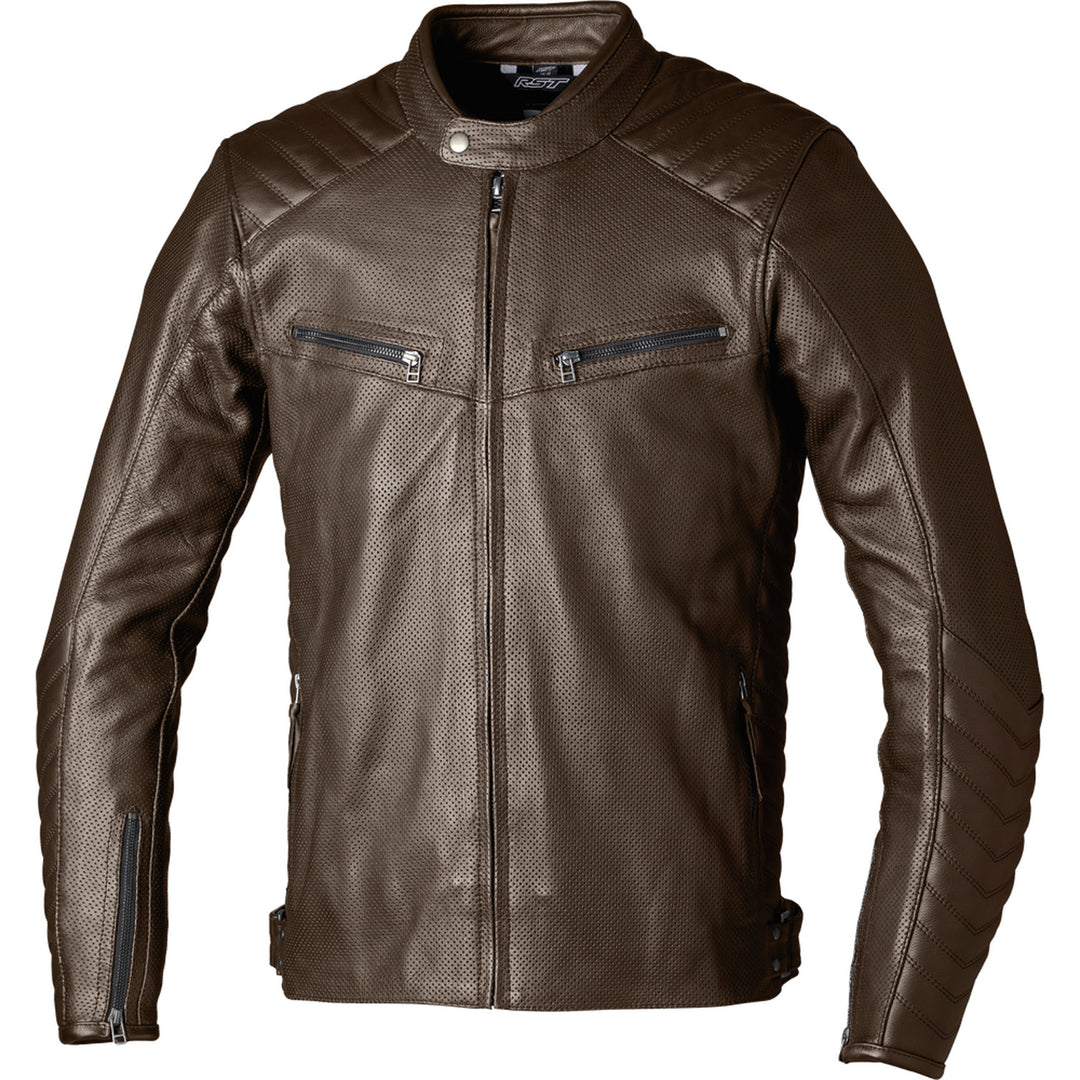 RST Roadster Air CE Leather Jacket Brown - Front View
