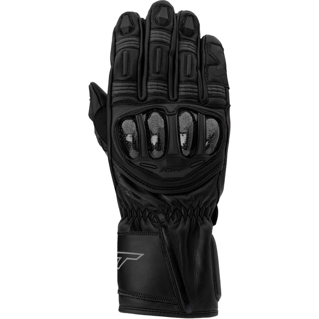 RST S1 CE Gloves Black/Black - Back of Hand View