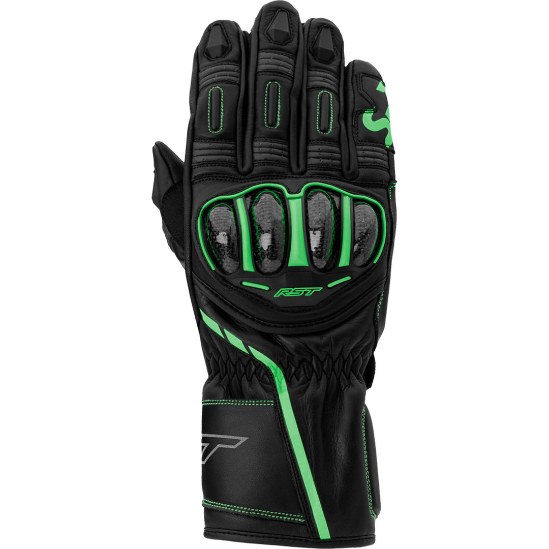 RST S1 CE Gloves Black/Grey/Neon Green - Back of Hand View