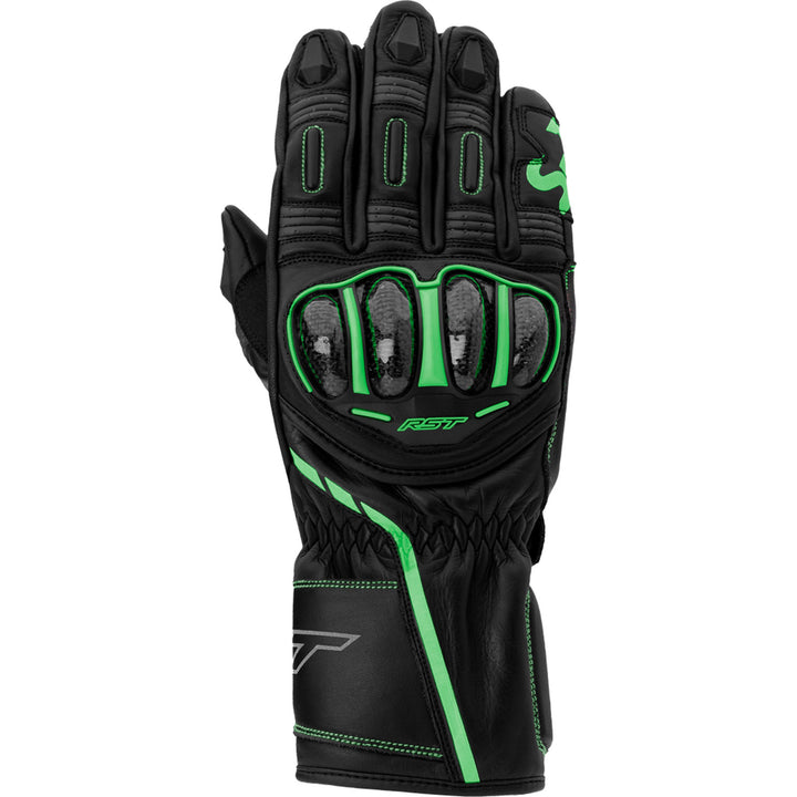 RST S1 CE Gloves Black/Grey/Neon Green - Back of Hand View