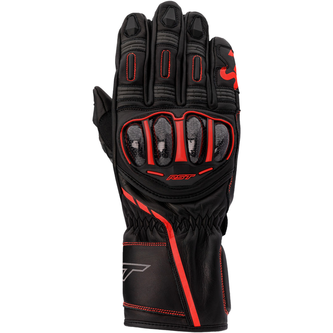 RST S1 CE Gloves Black/Grey/Red - Back of Hand View