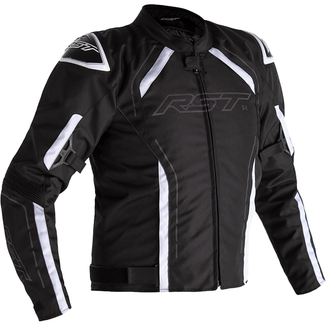RST S1 CE Jacket Black/Black/White - Front View