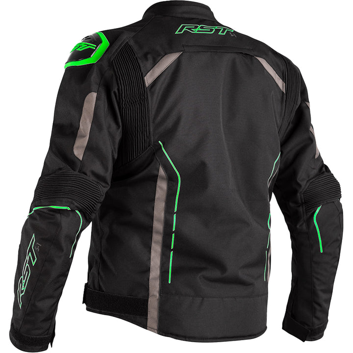 RST S1 CE Jacket Black/Grey/Neon Green - Rear View