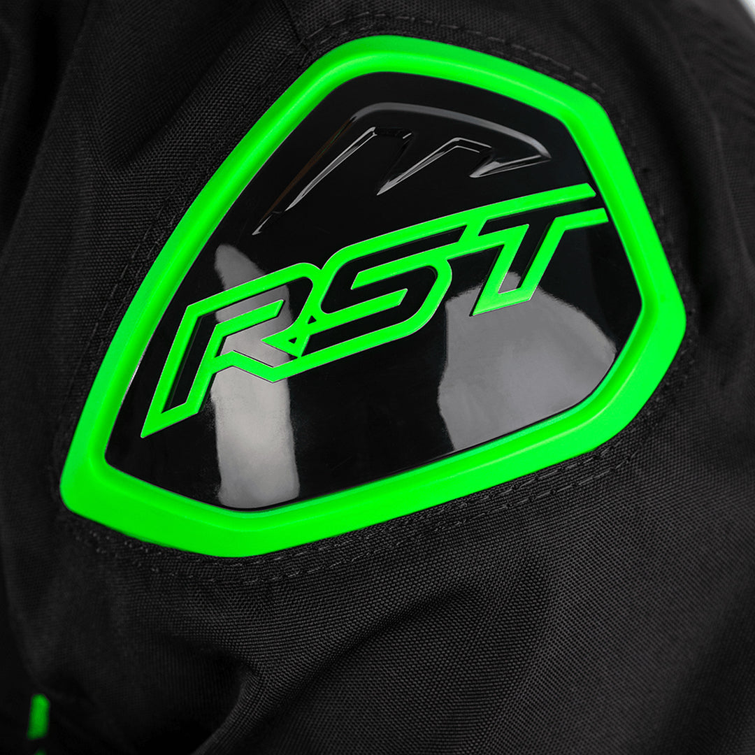 RST S1 CE Jacket Black/Grey/Neon Green - Close-Up of Shoulder Armor