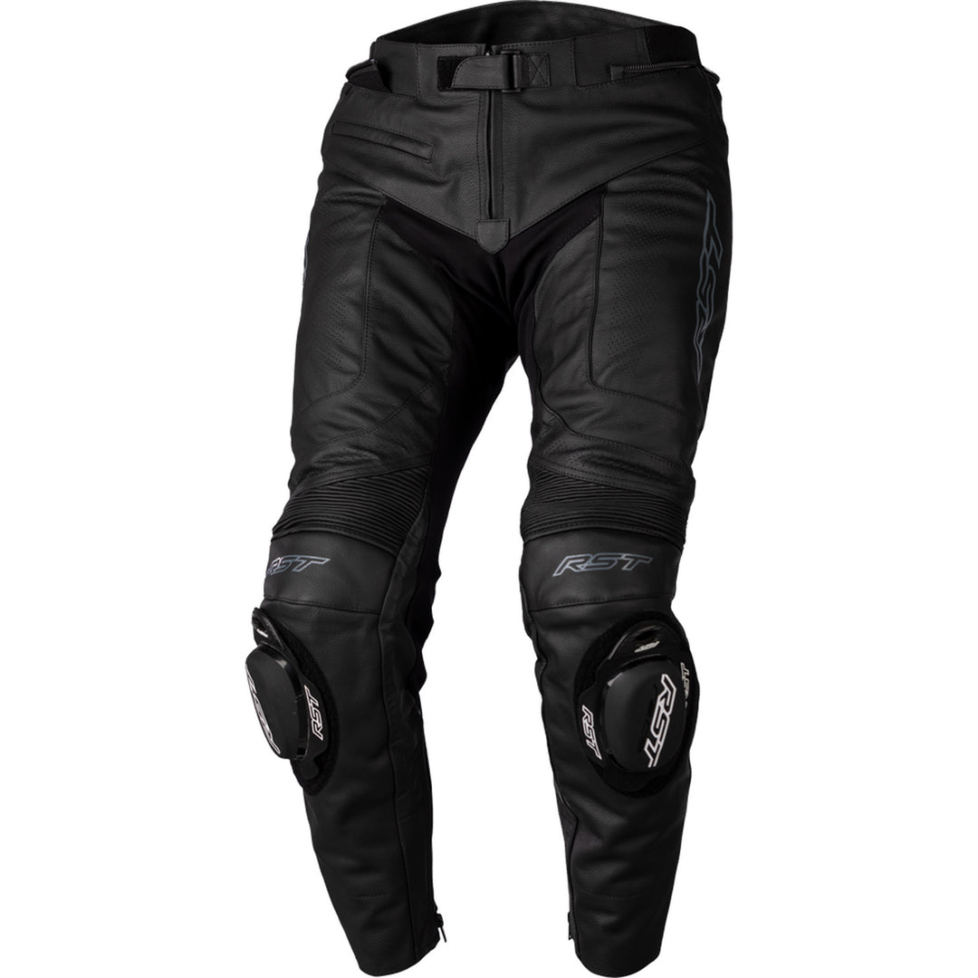 RST S1 CE Leather Pants Black/Black - Front View