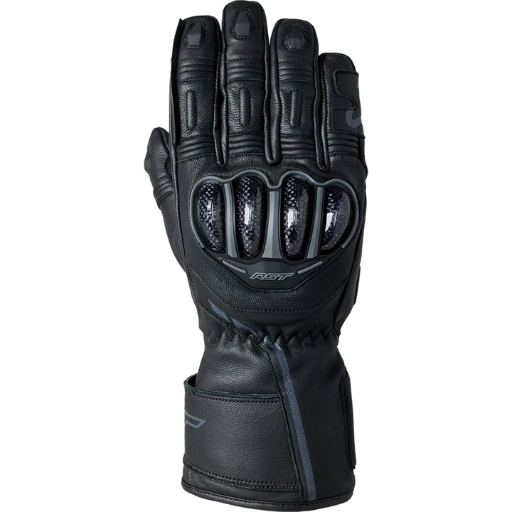 RST S1 CE Waterproof Gloves Black/Black - Back of Hand View