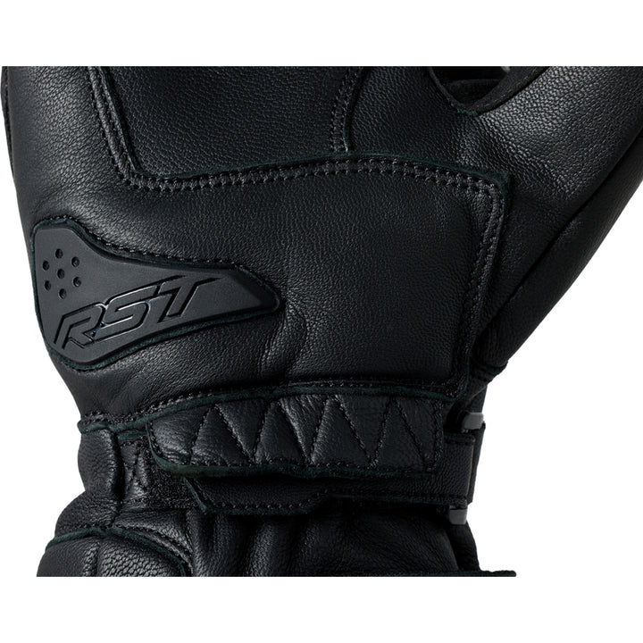 RST S1 CE Waterproof Gloves Black/Black - Close-Up of Palm Details