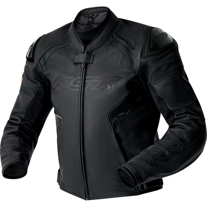 RST S1 D3O Leather Jacket Black - Front View