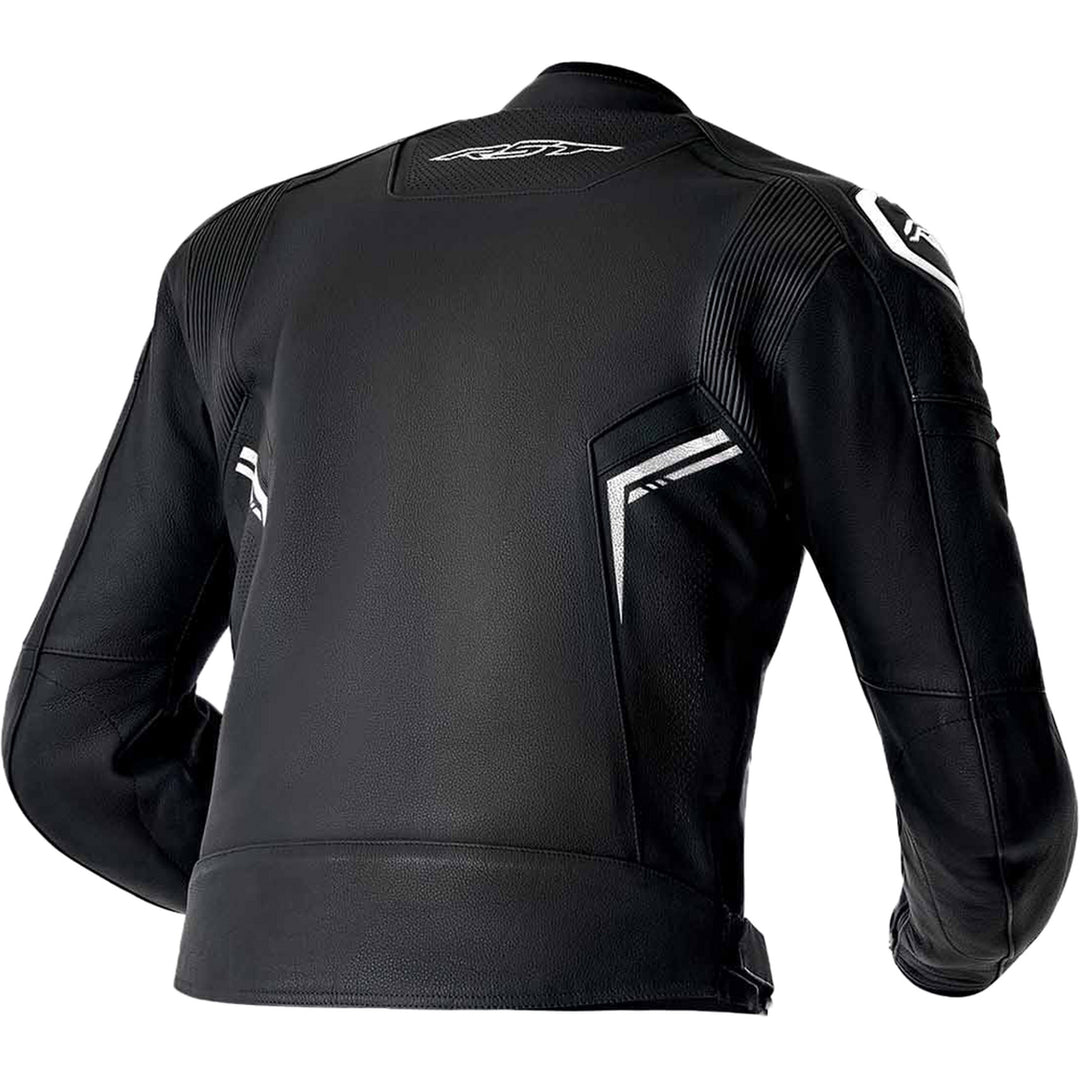 RST S1 D3O Leather Jacket Black/White - Rear View
