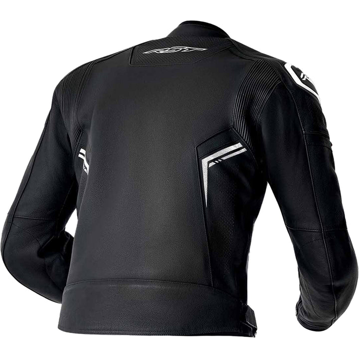 RST S1 D3O Leather Jacket Black/White - Rear View