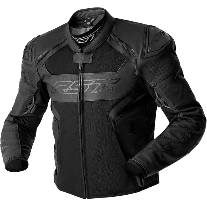 RST S1 D3O Mesh Leather Jacket Black - Front View