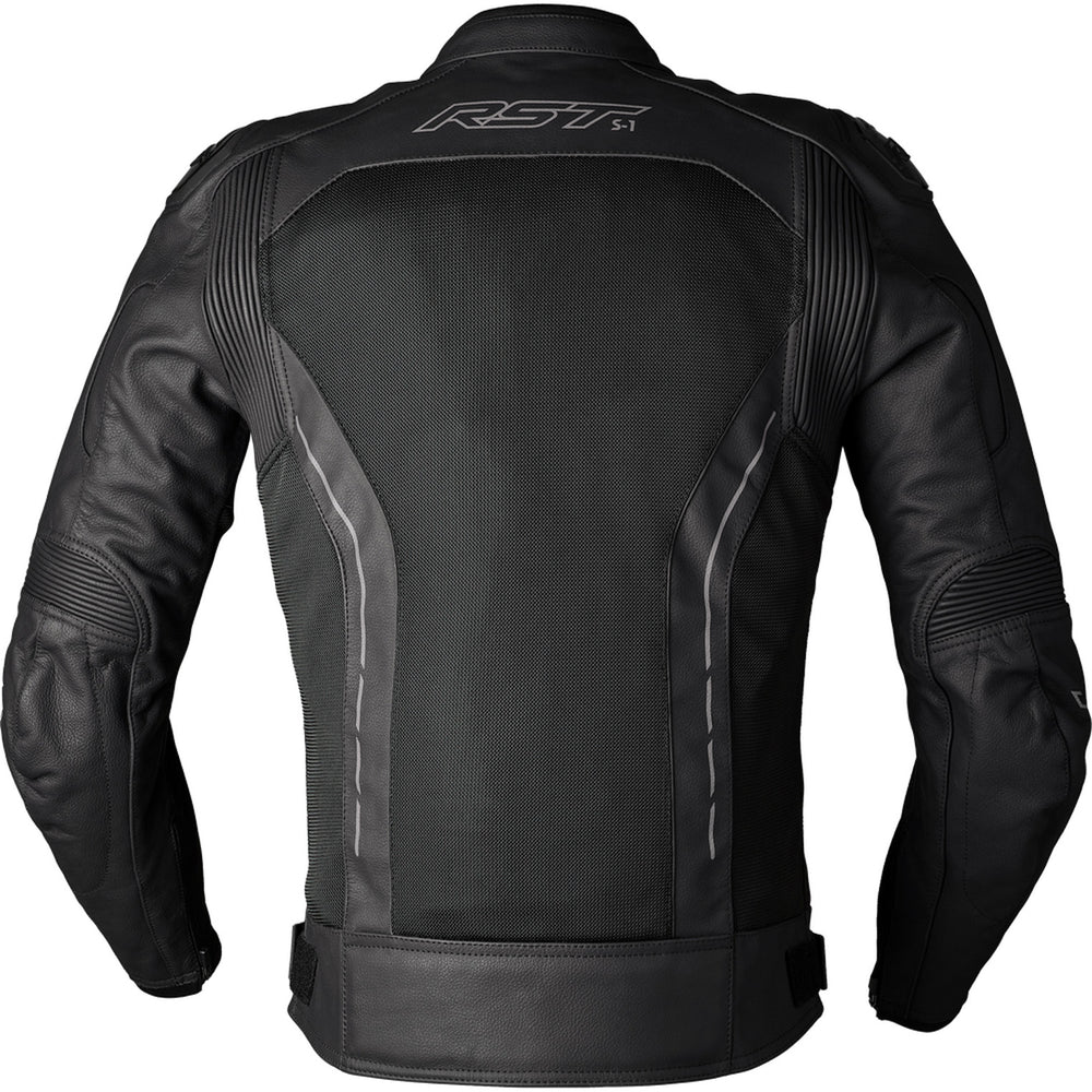 RST S1 Mesh CE Leather Jacket Black/Black - Rear View