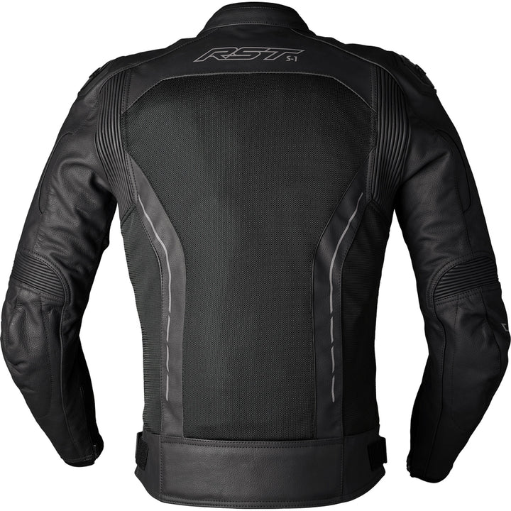 RST S1 Mesh CE Leather Jacket Black/Black - Rear View