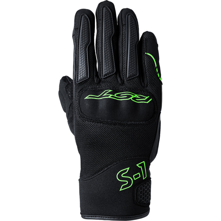 RST S1 Mesh CE Gloves Black/Neon Green - Back of Hand View