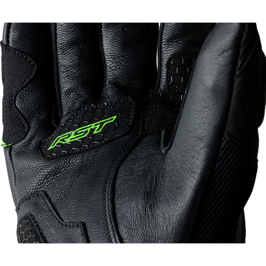 RST S1 Mesh CE Gloves Black/Neon Green - Close-Up of Palm Details