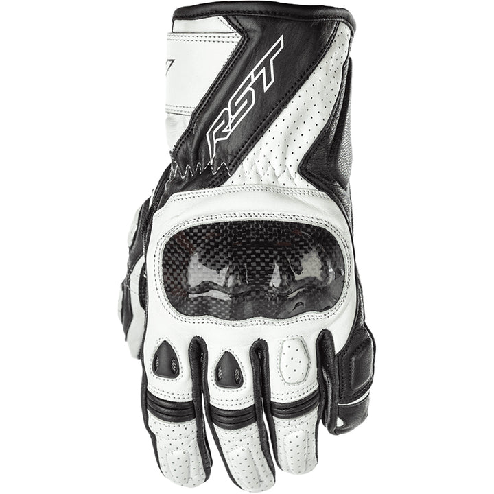 RST Stunt III CE Gloves Black/White - Back of Hand View