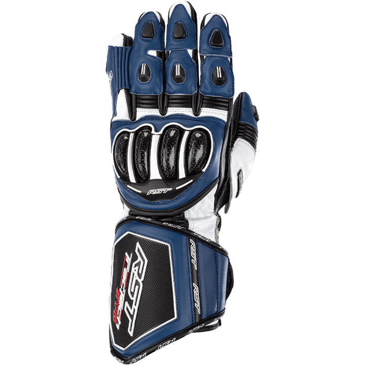RST Tractech Evo 4 CE Gloves Blue/White/Black - Back of Hand View