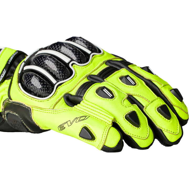 RST Tractech Evo 4 CE Gloves Neon Yellow/Black - Close-Up of Back of Finger Details