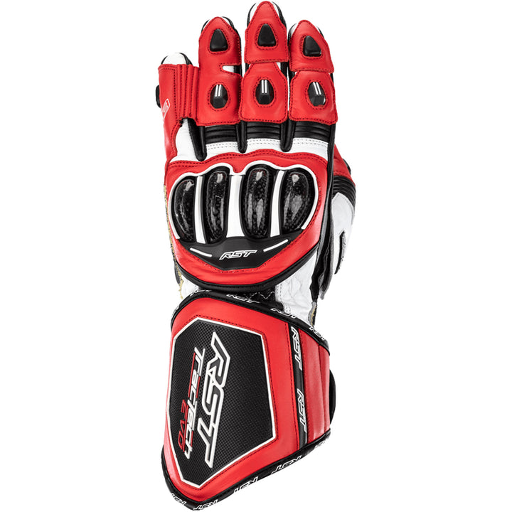 RST Tractech Evo 4 CE Gloves Red/White/Black - Back of Hand View