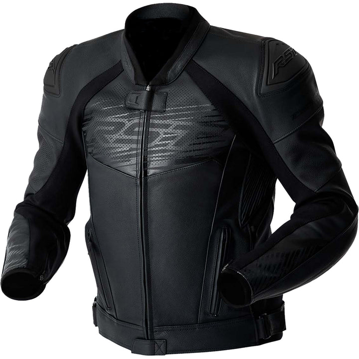 RST TracTech Evo 5 D3O Leather Jacket Black - Front View