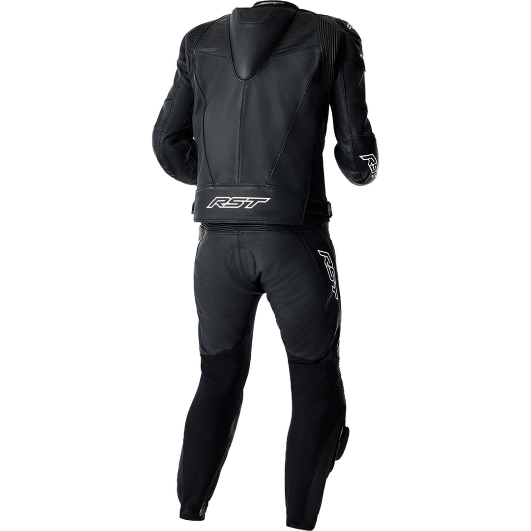 RST TracTech Evo 5 D3O Leather Jacket Black/White - Rear View