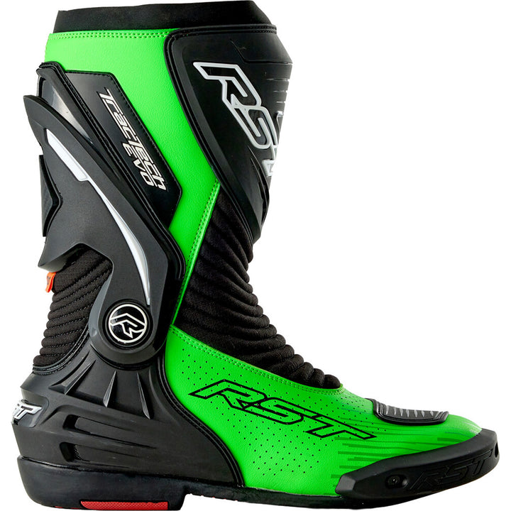 RST TracTech Evo D3O Boots Black/Flo Green - Outer Side View