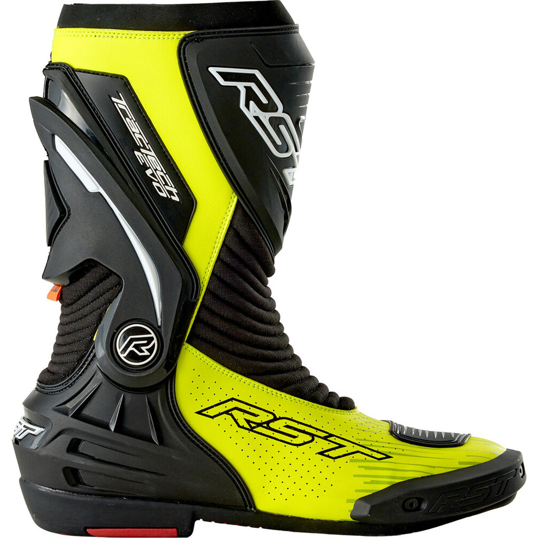 RST TracTech Evo D3O Boots Black/Flo Yellow - Outer Side View