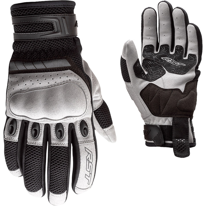 RST Ventilator-X CE Gloves Silver/Black - Back of Hand and Palm Views of Pair, Side-by-Side