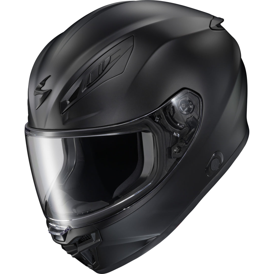 SCORPION EXO EXO-R430 Solid Helmet Matte Black - Angled Front Left Side View
